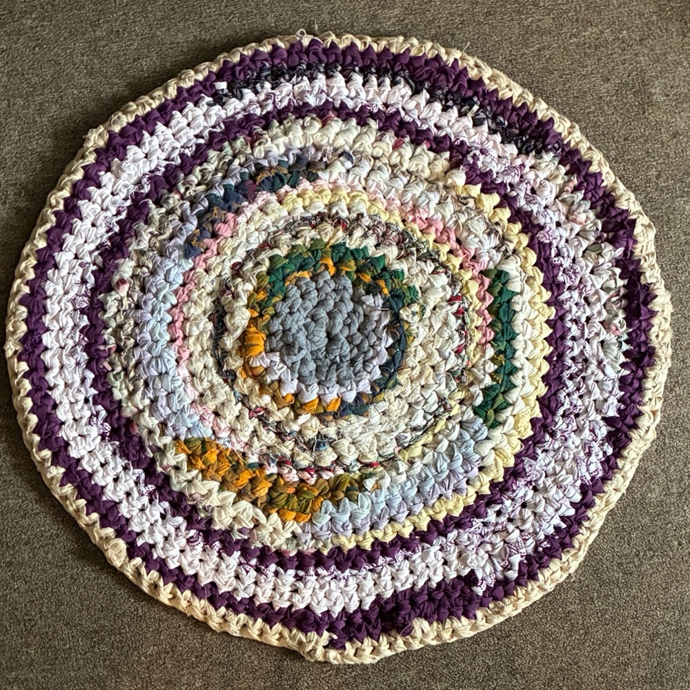 Hand Crafted Multicolor Round Door Mat